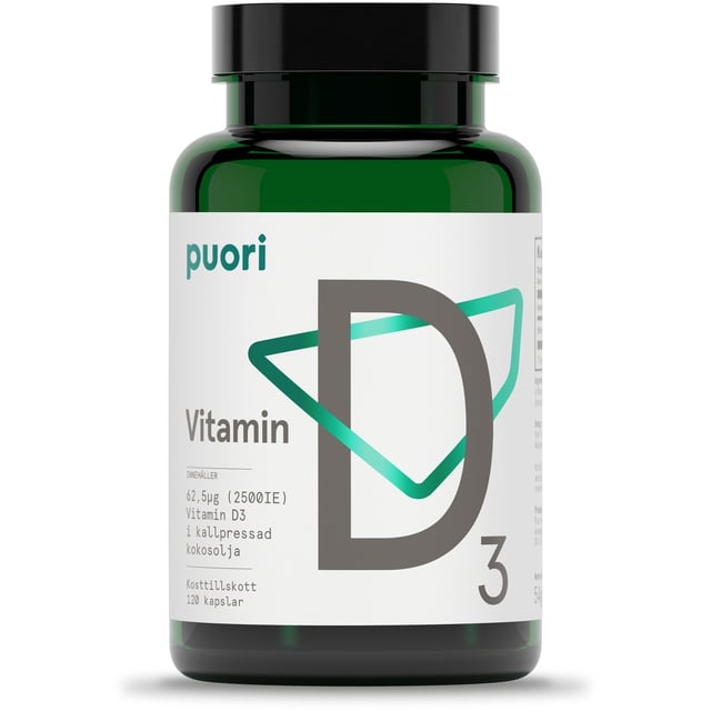 Puori D3-vitamin 62,5ug 120 kapslar