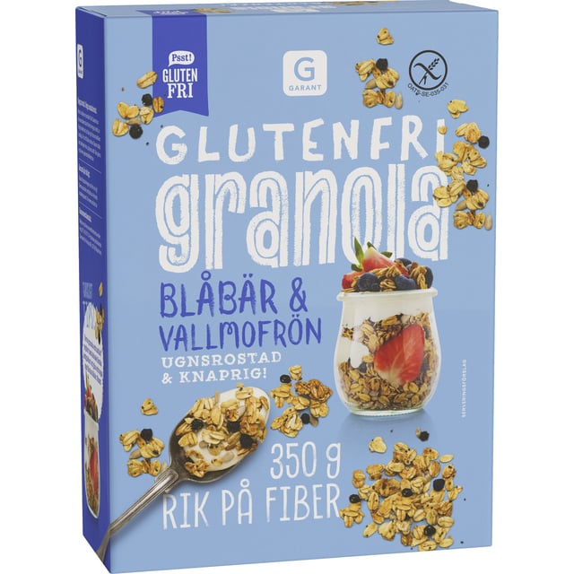 Garant Glutenfri Granola Blåbär & Vallmofrön 350 g