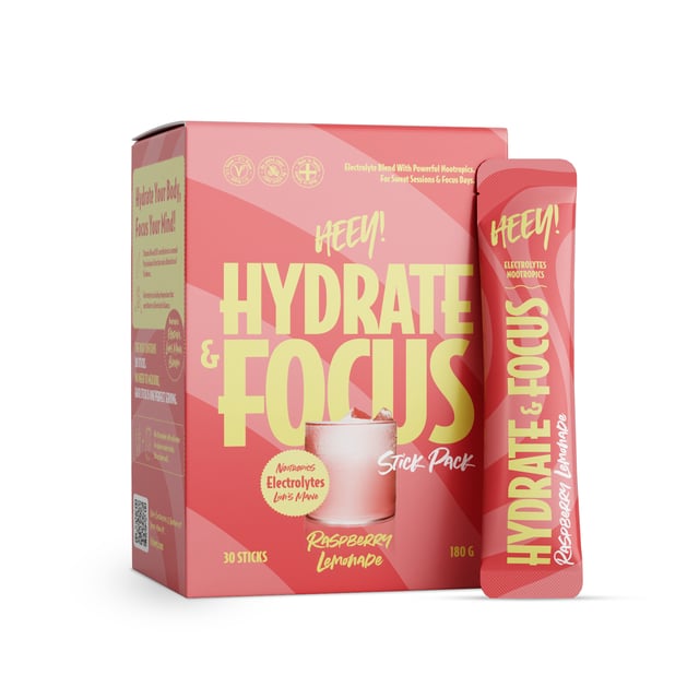 Heey! Hydrate & Focus Elektrolyter Raspberry Lemonade Stick Pack 30 st 6 g