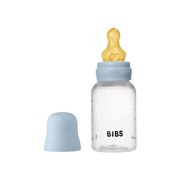 BIBS Baby Bottle Round Latex Slow Flow Baby Blue 150 ml