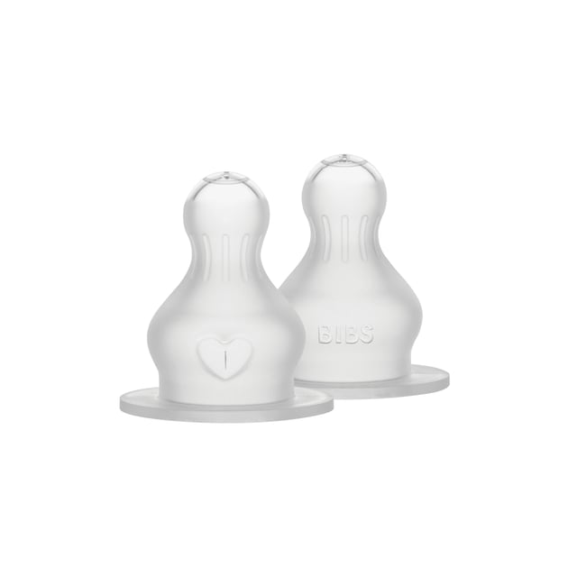 BIBS Baby Bottle Nipple Round Silicone Thick Flow 2 st