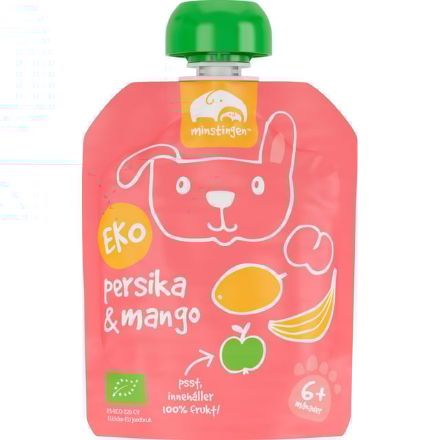 Minstingen Klämpåse persika/mango 90 g