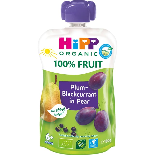 HiPP Klämmis Päron Plommon & Svartvinbär 100g