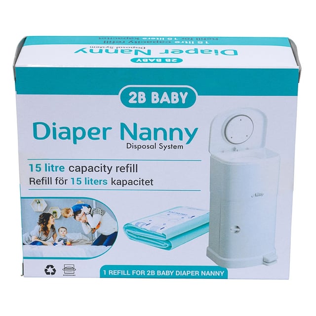 2B Baby Refillpåsar För Blöjhink 15 och 16 liter 1-pack