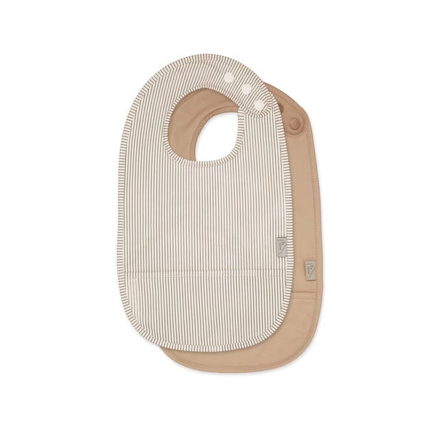 Cam Cam Copenhagen Haklapp Med Ficka Classic Stripes Camel 2-pack