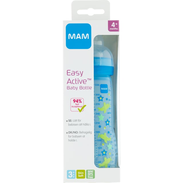 MAM Easy Active Nappflaska 4+ Månader 330 ml - Olika färger