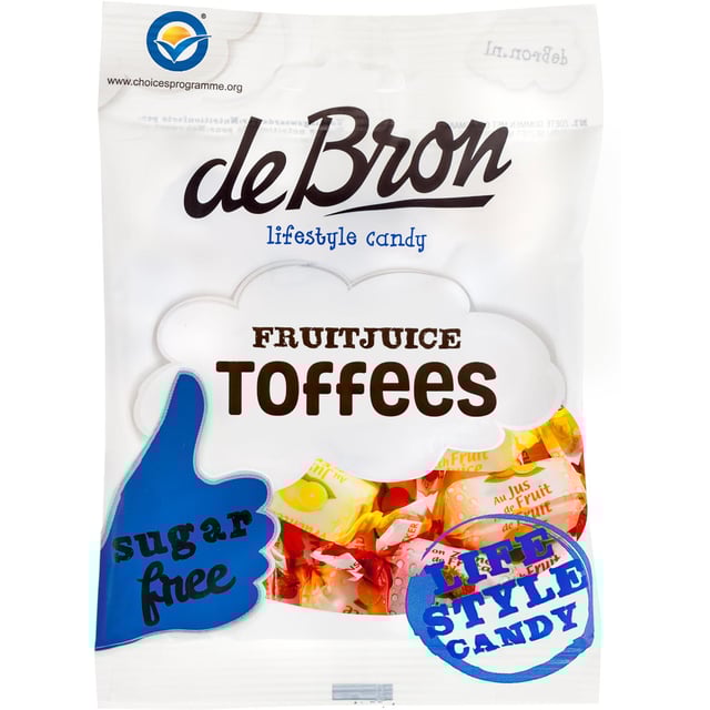 deBron Fruitjuice Toffees Sockerfri 90 g