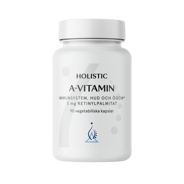 Holistic A-vitamin 3 mg Retinylpalmitat 90 Vegetabiliska kapslar