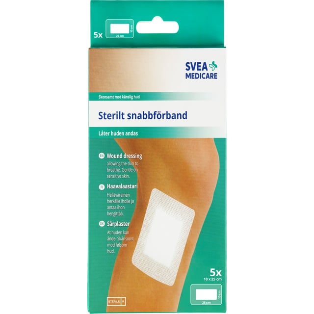 Svea Medicare Sterilt Snabbförband 10 x 25 cm 5 st