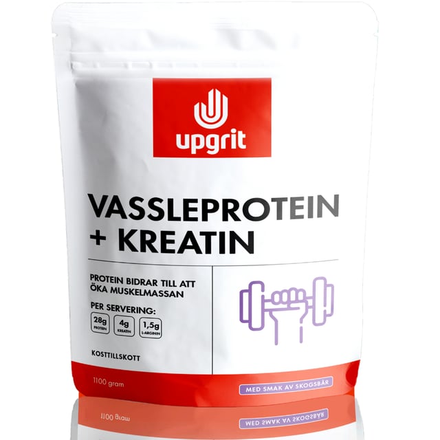 Upgrit Vassleprotein + Kreatin Skogsbär 1100gram