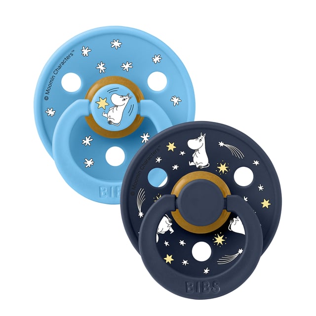 BIBS x Moomin Pacifier Colour Good Night Latex 0+ Månader Size 1 Breeze Mix 2 st
