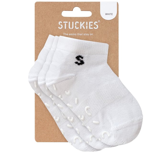 Stuckies Sneaker Socks White 22/24 Anti-Slip