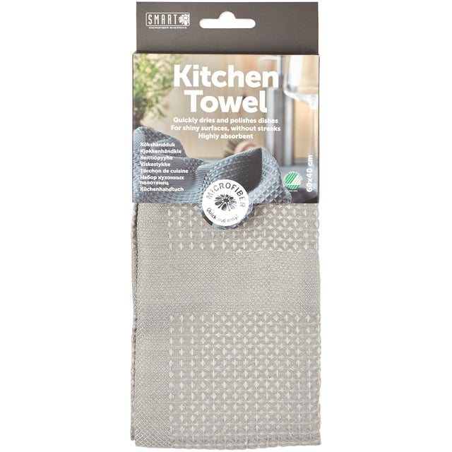 Smart Microfiber Kökshandduk Grå 1 st