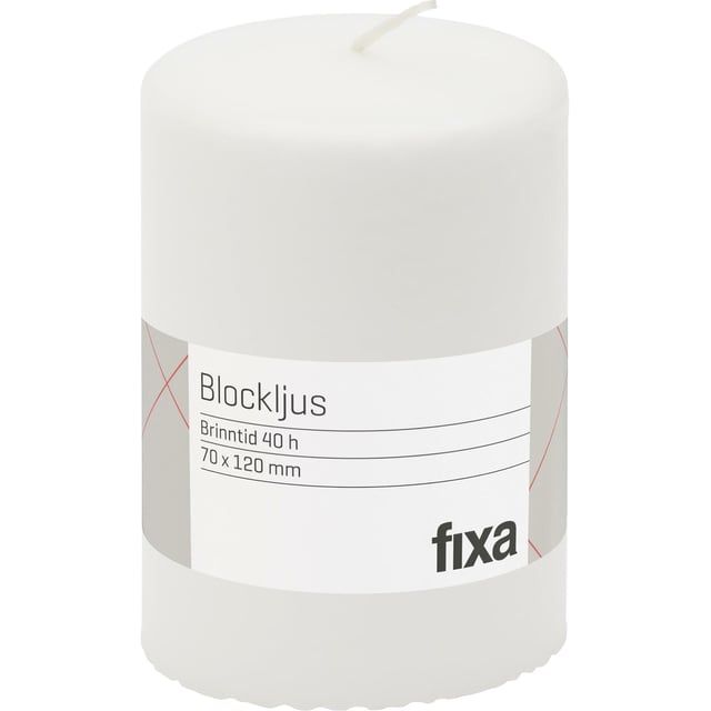 FIXA Blockljus 7x12 cm Vit 1 st