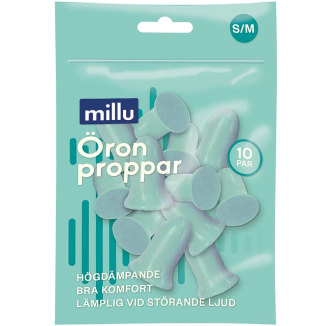 Millu Öronproppar Skum S/M 10 par