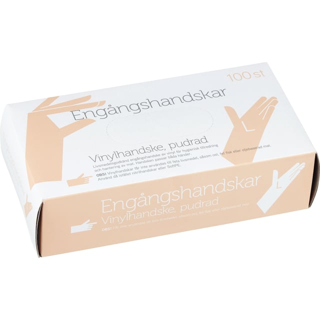 Fixa Engångshandskar Vinyl Pudrade Large 100 st