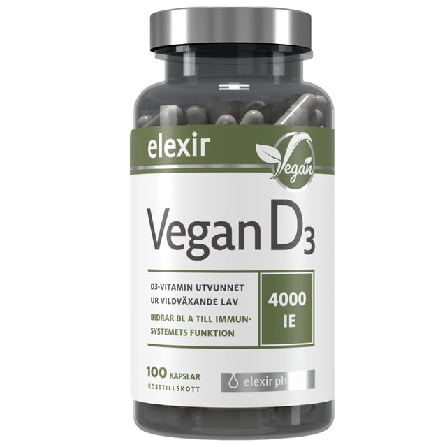 Elexir Pharma Vegan D3 100 kapslar