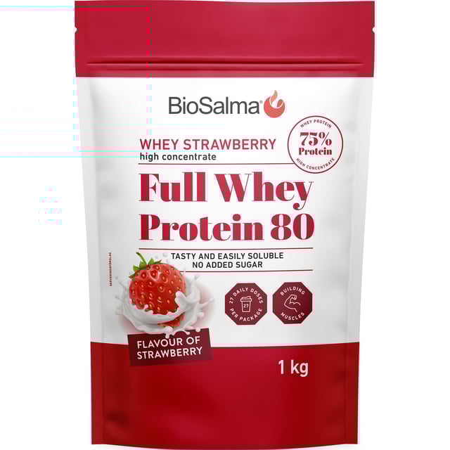 BioSalma Full Whey Protein 80 Strawberry 1000g