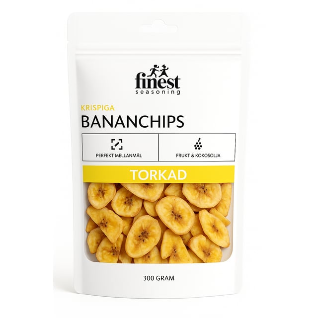 Finest Seasoning Torkade Bananchips 300 g