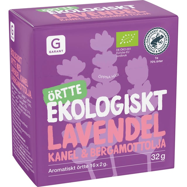 Garant Örtte Lavendel Kanel & Bergamottolja Eko 16 st