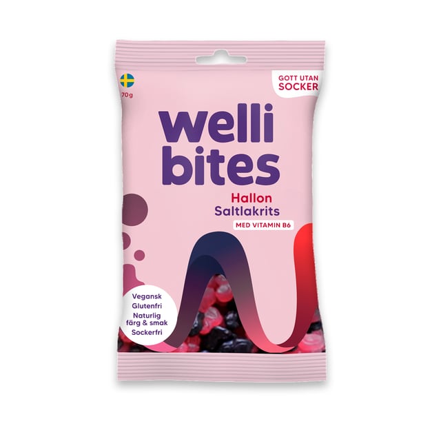 Wellibites Hallon & Saltlakrits 70 g