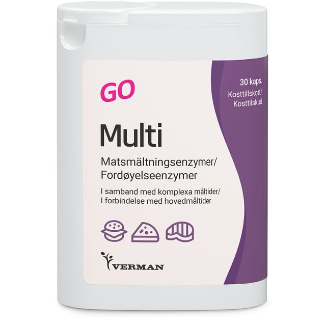 Verman Multienzym GO Matsmältningsenzymer 30 kapslar