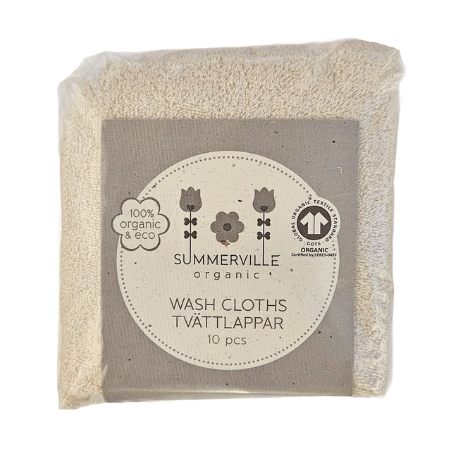 Summerville Tvättlappar Sandshell GOTS 10-pack
