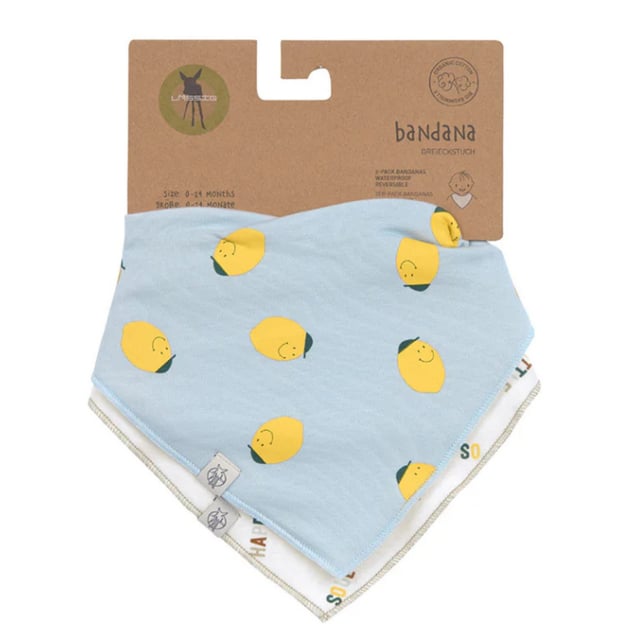 Lässig Dregellapp Bandana/Cowl-neck Happy Fruits Lemon 2 st
