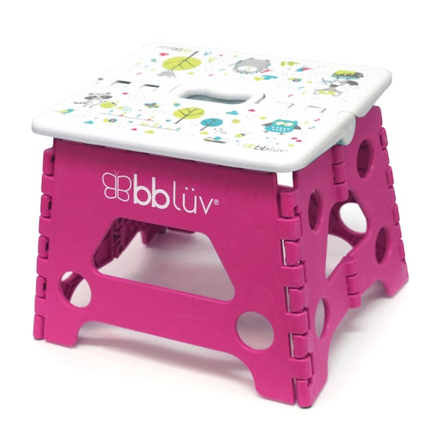 bblüv Badrumspall hopfällbar Barn Rosa
