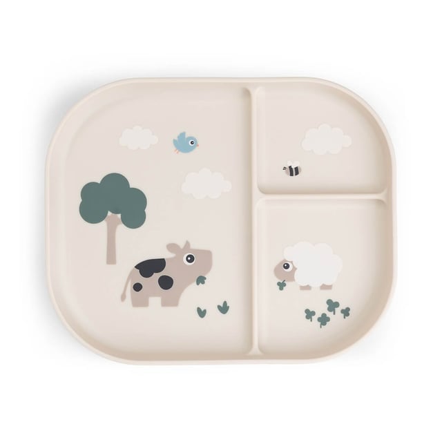 Done by Deer Foodie Compartment Plate Tiny Farm Sand