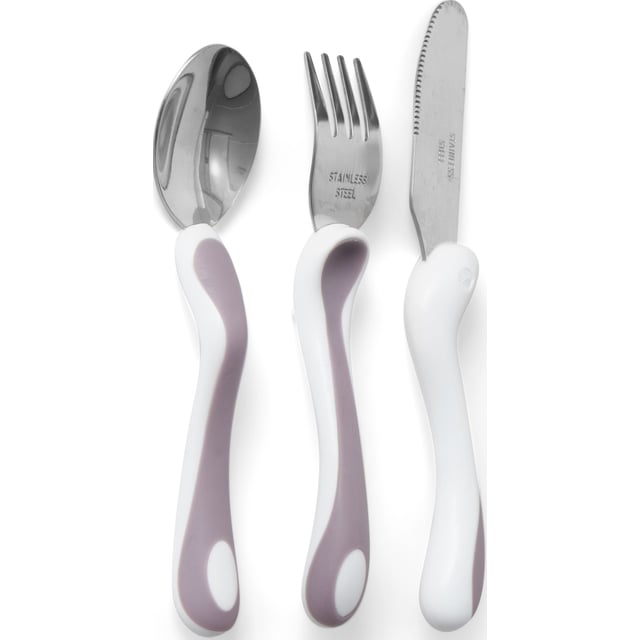 Bambino Eat like a pro! Gaffel, kniv & sked Lila