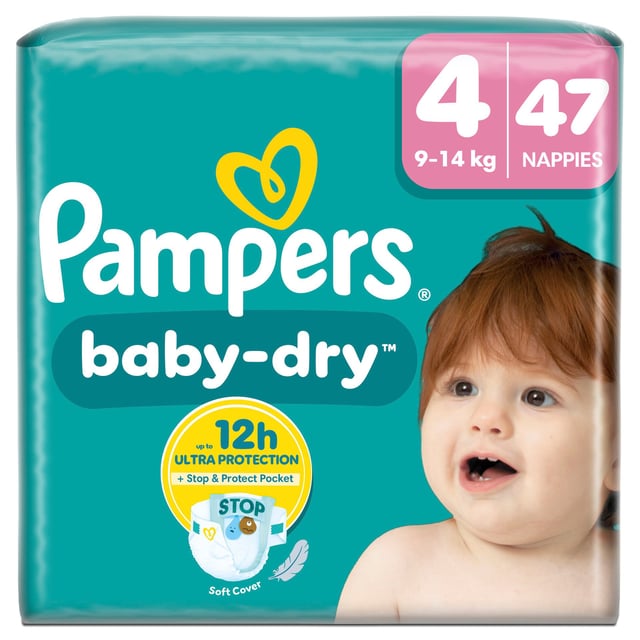 Pampers Baby-Dry Stl 4 (9kg-14kg) 47 st