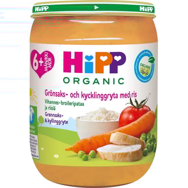 HiPP Grönsaks- och kycklinggryta med ris 6+ månader 190g