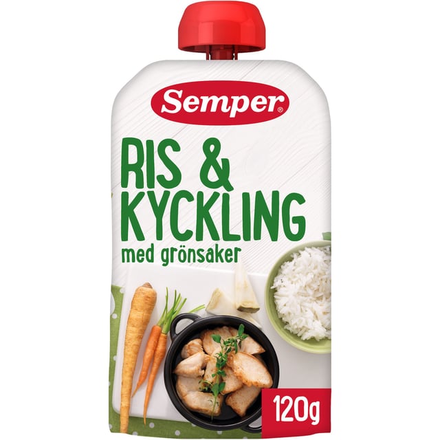 Semper Ris & Kyckling med grönsaker 6 Mån 120g