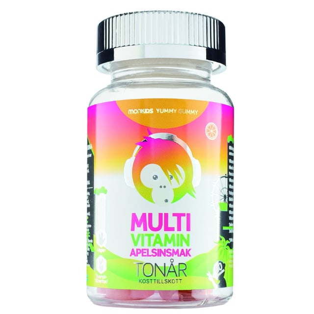 Monkids Multivitamin Tonår Apelsin 60 tuggtabletter