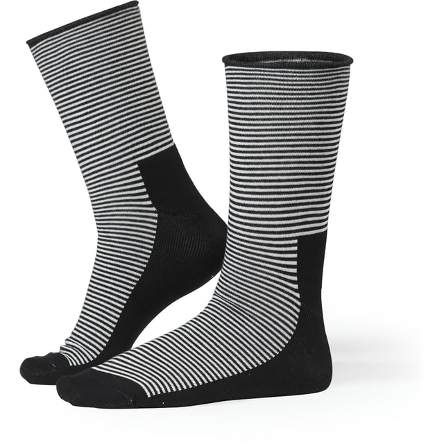 Life Wear Diabetikerstrumpa Bomull Svar/Vit Stl 37-39