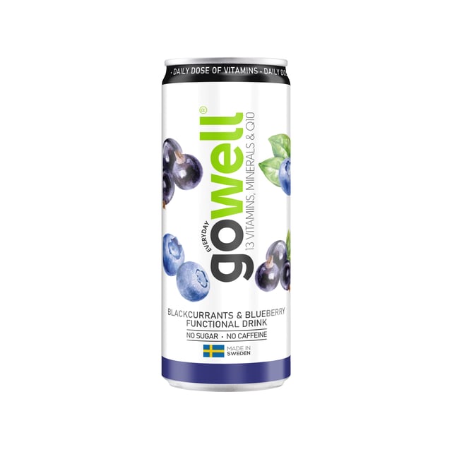 Gowell Svartvinbär Blåbär 330 ml
