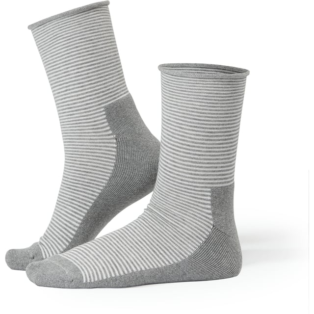 Life Wear Diabetikerstrumpa Bomull Grårandig Stl 40-42