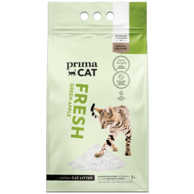 PrimaCat Fresh Apple Kattsand Vit 5 l