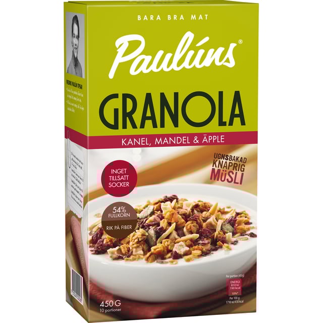 Paulúns Granola Kanel Mandel Äpple 450 g