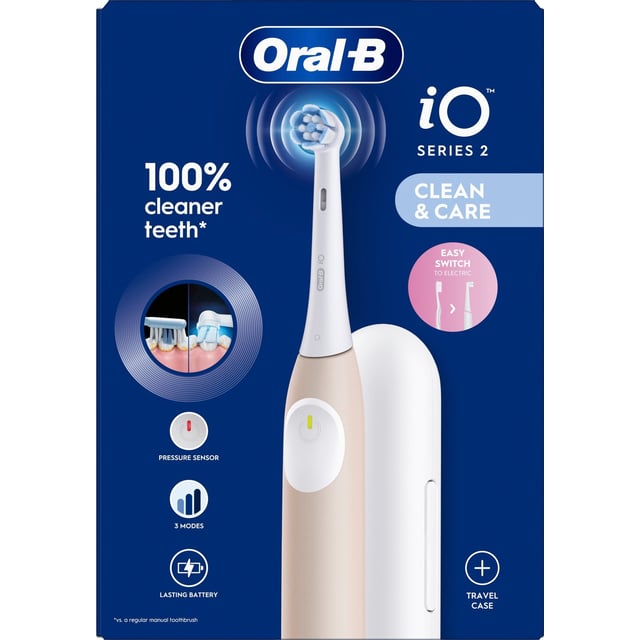 Oral-B iO 2 Eltandborste Calm Pink med resefodral