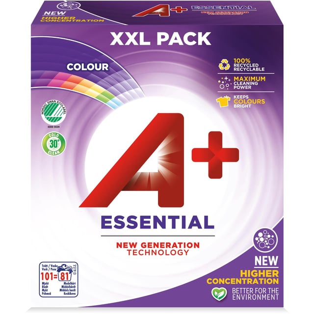 A+ Essential Color Pulver Tvättmedel 3900 g 101 tvättar