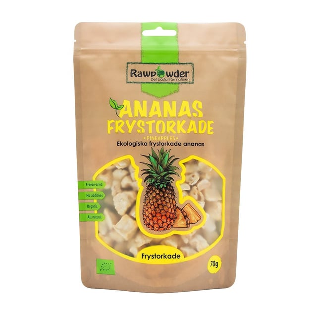 Rawpowder Ananas Frystorkade 70 g EKO