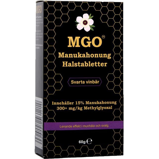 MGO Manukahonung Halstabletter Svarta vinbär 300+ 60g