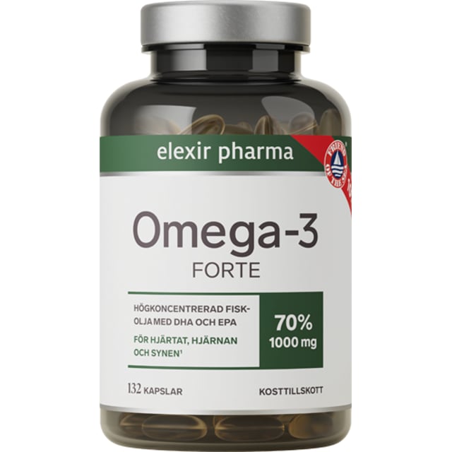 Elexir Pharma Omega-3 Forte 1000 mg 132 kapslar