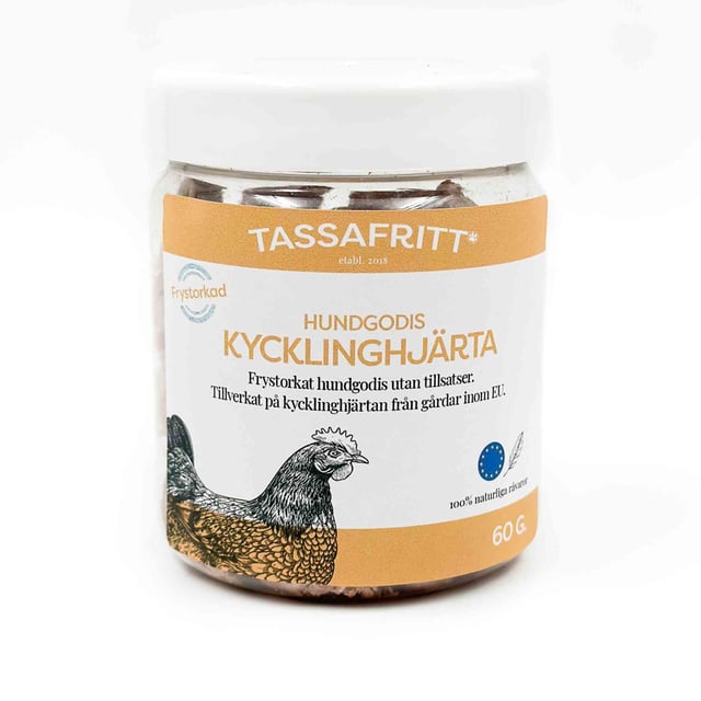 TassaFritt Frystorkat Kycklinghjärta 60 g