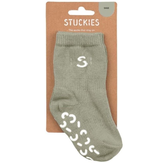 Stuckies Strumpor i bomull Sage 19/21 Anti-Slip 1-pack