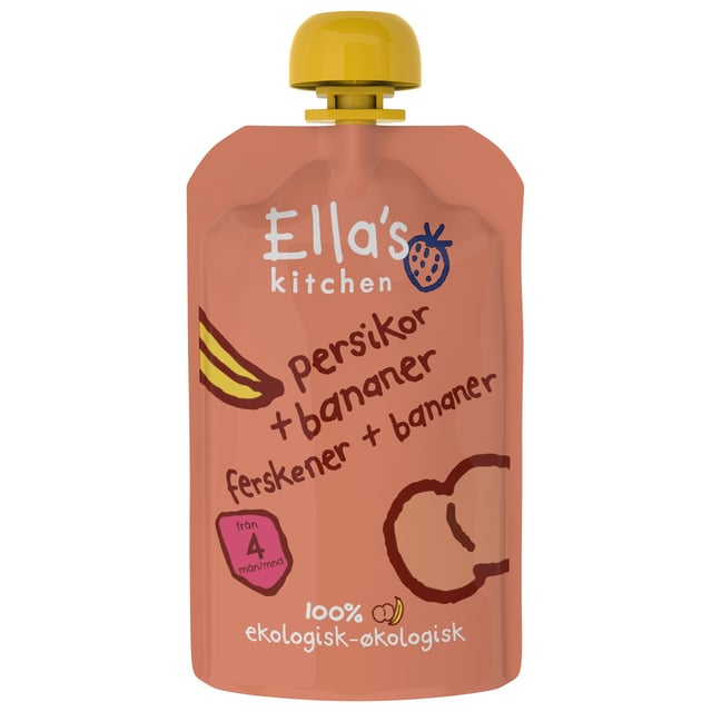 Ella's Kitchen Persika & banan puré 120 g
