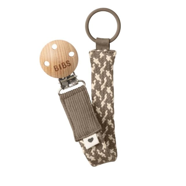BIBS Pacifier Braid Dark Oak/Vanilla 1 st
