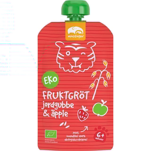 Minstingen Fruktgröt Jordgubb & Äpple 120 g